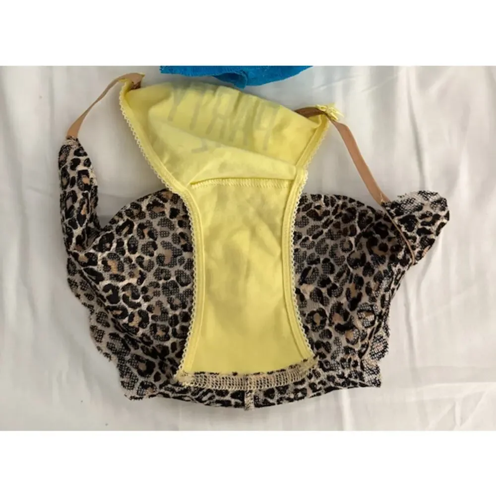 NWOT VS PINK Lace Back Bikini Party Girl Leopard Yellow XS 2012